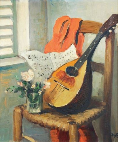 MARCEL DYF (1899-1985) La mandoline, 1960
Huile sur toile, signée en bas à droite...
