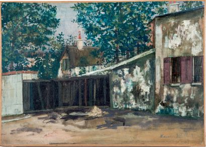 Maurice UTRILLO (1883-1955) 
Rue Saint-Vincent à Montmartre, circa 1916-1918
Gouache...