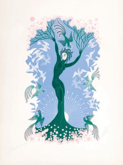 Romain de TIRTOF (1892-1990) dit ERTE Le printemps
Sérigraphie en couleurs, épreuve...
