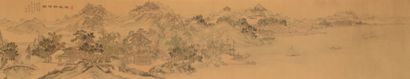 CHINE - XIXe siècle 
Encre et couleurs sur soie, représentant des pécheurs, bûcherons,...