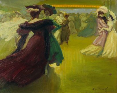 Tony MINARTZ (1873-1944) La valse Huile sur toile signée en bas à droite. Petites...
