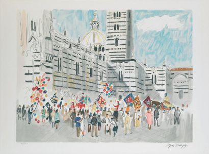 Yves Brayer (1907 - 1990) Sienne Lithographie n°95/175 signée en bas à droite 47...