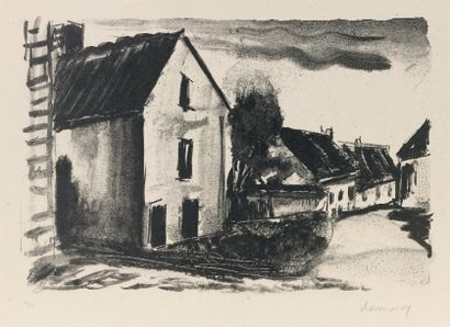 Maurice DE VLAMINCK (1876 - 1958) Maisons rustiques à Valmondois (K. de W. 183 V....