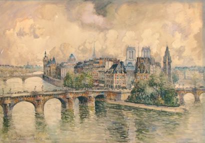 Frank WILL (1900 - 1951) Paris. 1943 Aquarelle signée en bas à gauche située et datée...
