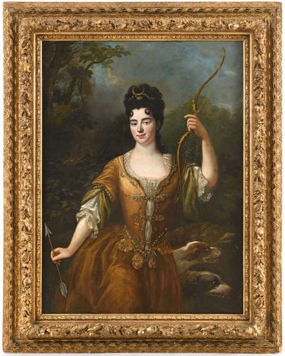 null Nicolas LARGILLIERE (1656-1746), suite de Portrait de femme en Diane chasseresse...