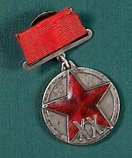 null Médaille pour les XX ans de l'Armée Rouge. 1918- 1938. Argent. Diam. 32 mm....