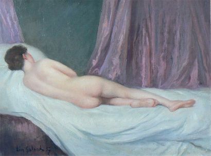 Léon GALAND (1872 - 1960) Nu allongé, 1937 Huile sur toile. Signée en bas à gauche...