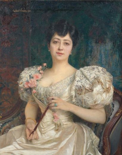Gabriel FERRIER (1847-1914) Portrait de Marie-Madeleine Sicre, 1898 Huile sur toile...