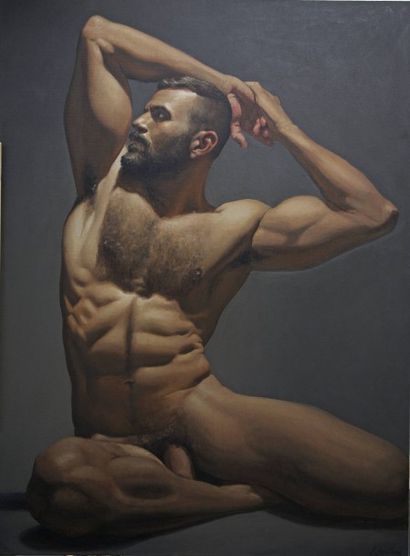 null 148 Edgar SAILLEN (1969) Thiago, 2015 Huile sur toile, signée. 130 x 97 cm 