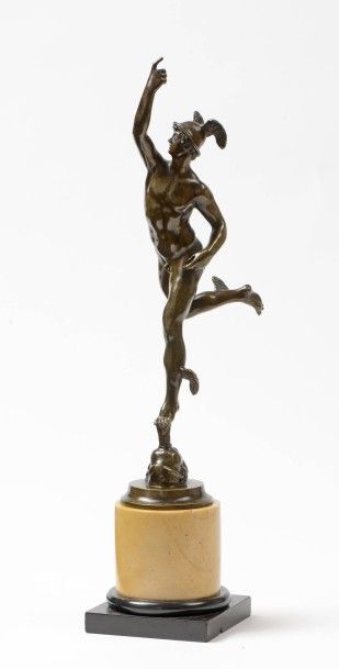 null 194 Jean DE BOLOGNE (1529-1608), d’après Hermès Epreuve en bronze à patine médaille,...