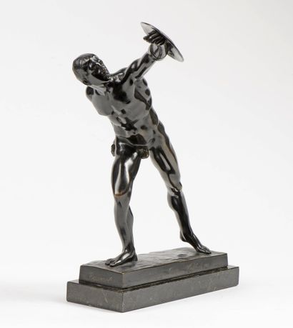 null 198 Oskar GLADENBECK (1850-1921) Le gladiateur Borghèse Epreuve en bronze à...