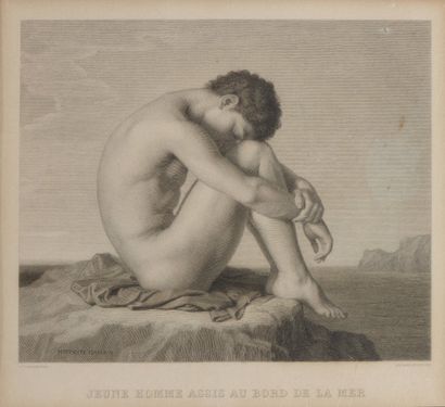 null 255 Hippolyte FLANDRIN (1809-1864), d’après Jeune homme assis au bord de la...
