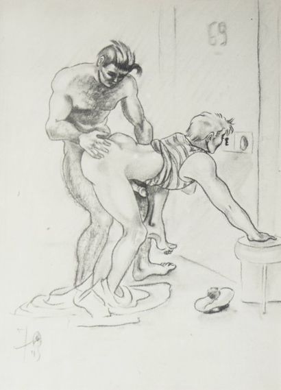 null 290 Jean OBERLE (1900-1961) Les indiscrets Lithographie, 1949. 23 x 19 cm