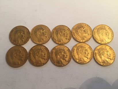 null 10 pièces de 20 Francs Napoléon III tête nue