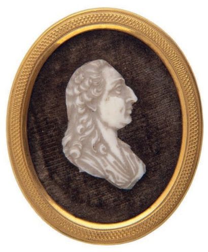 null Louis XVI
Profil en os sculpté représentant le roi Louis XVI en buste les cheveux...