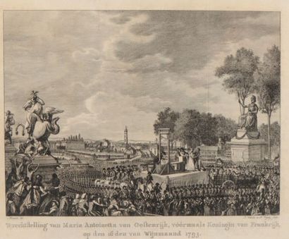 null Louis XVI
Double gravure représentant la montée du roi Louis XVI et celle de...