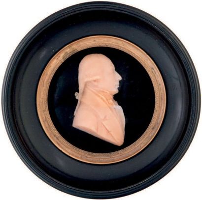 null Profil en cire représentant M. Bailly, premier maire de Paris (1736-1793), selon...