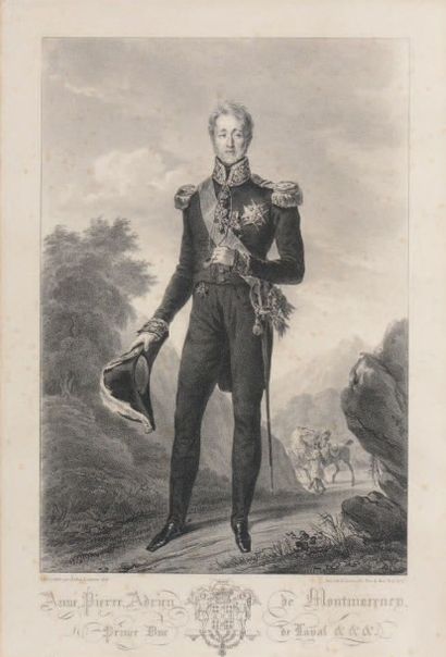 Annie Pierre Adrien de Montmorency (1768-1837) Lithographie représentant le prince...