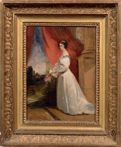 ECOLE FRANÇAISE DU XIXÈ SIÈCLE, VERS 1840 Portrait présumé de la reine Victoria du...