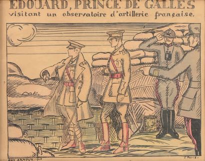 null Duc de Windsor (1894-1972)
Lithographie colorée représentant Edouard, prince...