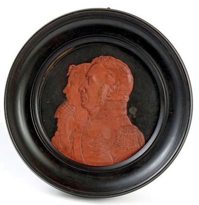 null Charles-Louis d'Autriche (1771-1847)
Double profil en carton gaufré teint à...