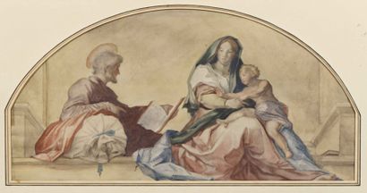 null Ecole française du XIXe siècle Maternité, étude préparatoire Aquarelle sur papier....