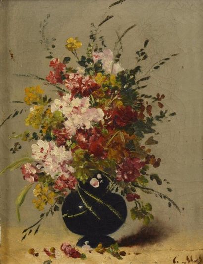 null Ecole française de la fin du XIXe siècle, dans le goût de COPPENOLLE Bouquets...