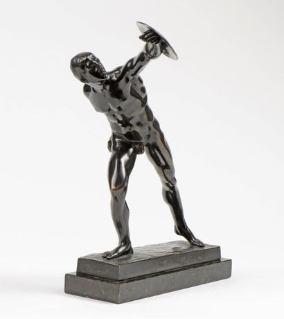 null Oskar GLADENBECK (1850-1921) Le gladiateur Borghèse Epreuve en bronze à patine...