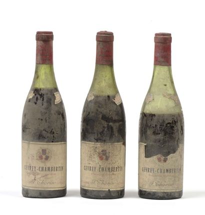 null Bourgogne. Gevrey Chambertin. J thorin. 3 bouteilles, étiquettes accidentées....