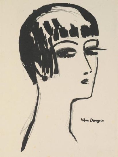 Kees VAN DONGEN (1877-1968) Les Cheveux courts. 1926
Lithographie sur Chine. Epreuve...