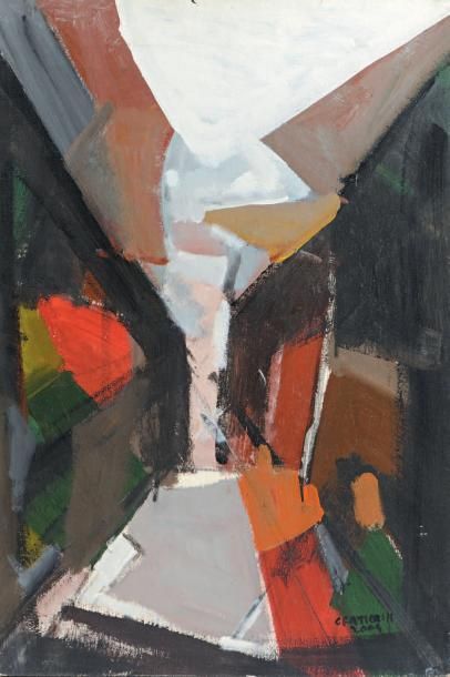 Chucrallah FATTOUH (né en 1956) Abstraction au triangle
Acrylique sur toile.
60,5...