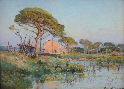 Paulin BERTRAND (1852-1940) Paysage méditerranéen
Deux huiles sur bois, un panneau...