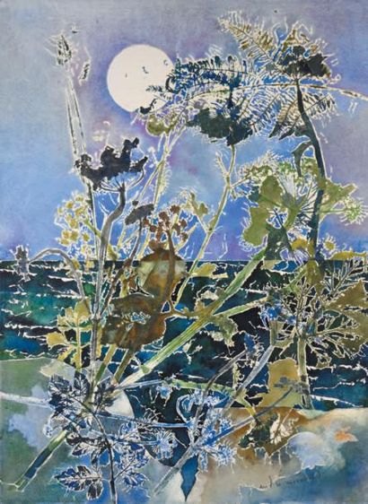 André MARCHAND (1907-1997) Paysage féerique, circa 1976
Aquarelle et encre, signée...