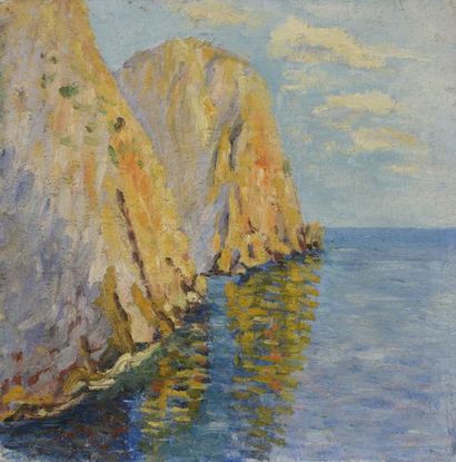 null GORBATOV Konstantin Ivanovich (1876-1945). Falaises en bord de mer à Capri....