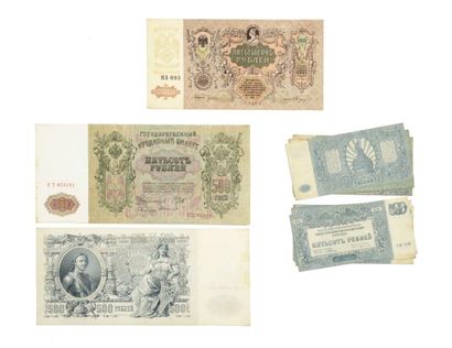 null Billets russes. Lot de 17 billets de 500 roubles de 1920, 12 billets de 500...