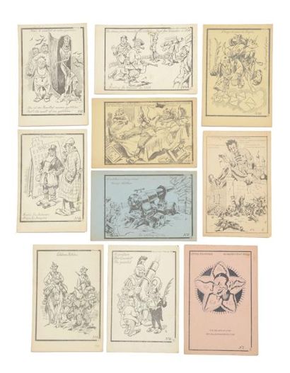 null DVIGOUBSKY, Serge Grigorievitch (1897-1986) Ensemble de 12 cartes postales antisovietiques....