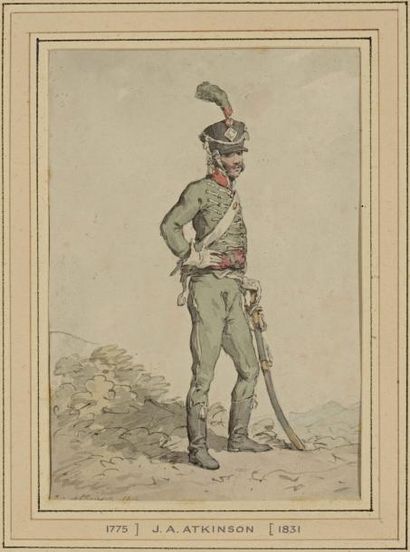 null ATKINSON John Augustus (1775-1833). Portrait d’un chasseur à cheval de la Garde...
