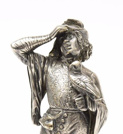 null 246 Deux sculptures en bronze argenté dans le goût de Froment-Meurice, représentant...
