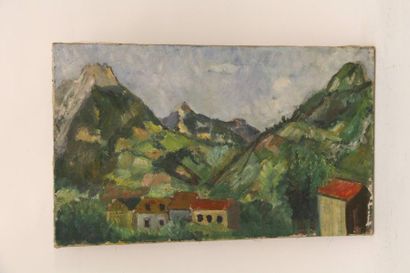 null Philippe GRANAT Paysage d’après Cézanne Huile sur toile, titré au dos et daté1933...