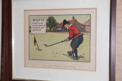 null Charles COMBRIE (1885-1967) The rules of golf Suite de 10 photolithographie...
