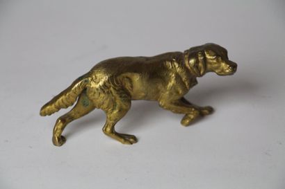 null B54 Chien Bronze doré 5.5x13cm