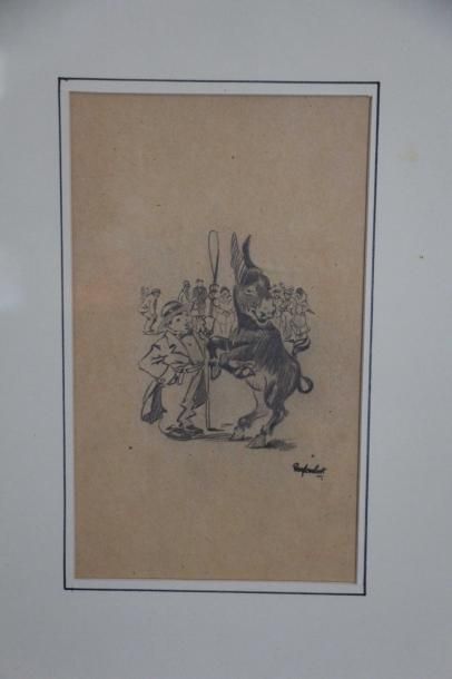 null Raymond LAMBERT dit RAY LAMBERT (1889-1969) Chez le menuisier Dessin au crayon...