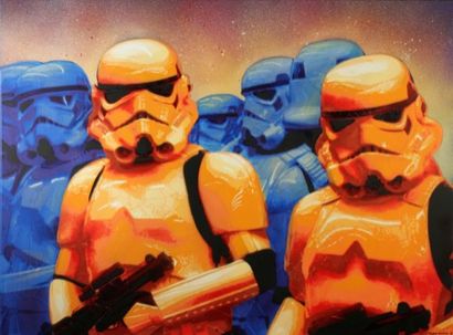 null MAT ELBÉ - Né en1973 Stormtroopers by Night - 2017 Acrylique, spray, pochoir...