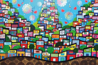 null SEVERO Luciana - 1975 Les Favelas du Brésil - 2017 Acrylique sur bois (MDF)....