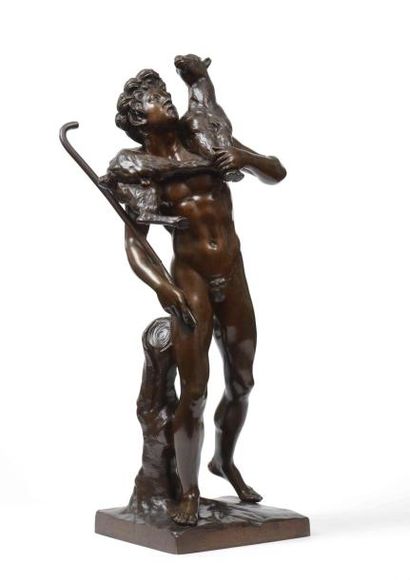 null 18 LEPAUTRE (1659-1744) Le Faune au Chevreau Epreuve en bronze à patine médaille,...
