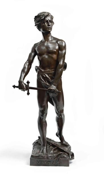 null 3 Raoul François LARCHE (1860-1912) Vingt ans Epreuve en bronze à patine médaille....