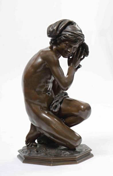 null 7 Jean-Baptiste CARPEAUX (1827-1875) Le pêcheur napolitain Epreuve en bronze...