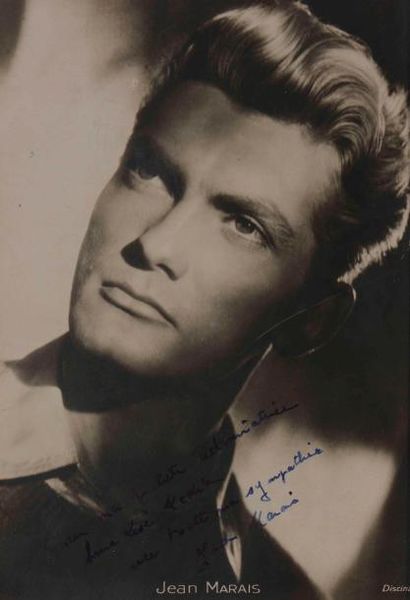 null 95 Studio DISCINA. Portrait de Jean Marais Tirage argentique dédicacé. 21x1...