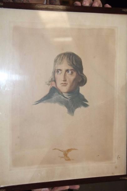 null Gravure en couleurs portrait de Napoléon.
