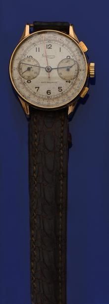 null Montre-bracelet d’homme chronographe en or jaune 18k (750/1000e) à boîtier rond,...